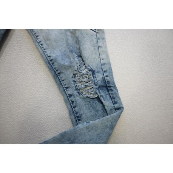 M. Society Slim Taper Stretch Distressed Denim Blue Jeans Mens Size 36 x 30 - Picture 3 of 10